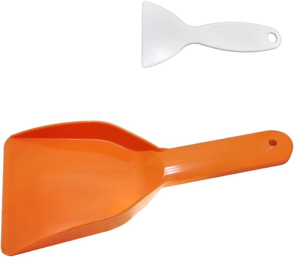 Snow Shovel Refrigerator Frost Scraper Icebox Spade Ice Scoop 2 Pack (Orange)