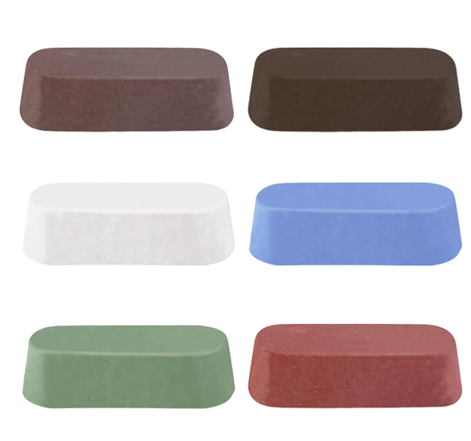 6 Pcs Metal Buffing Polishing Compound for Buffing Wheel, Buffing Wheel Compound, Grit Corresponds to The Color from Coarse to Fine for Stainless Steel, Jewelry, Aluminum Polishing Compound