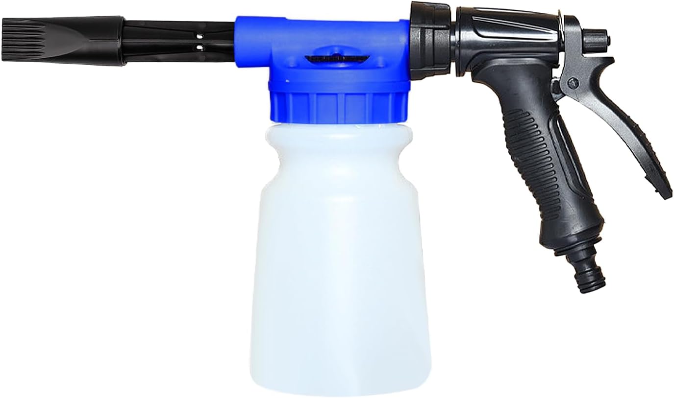 Car Wash Foam Gun, Foam Cannon for Hose, Professional Car Foam Sprayer with 6 Levels Foam Concentration, Spray Gun Cleaner, Connects to Any Garden Hose (Blue)