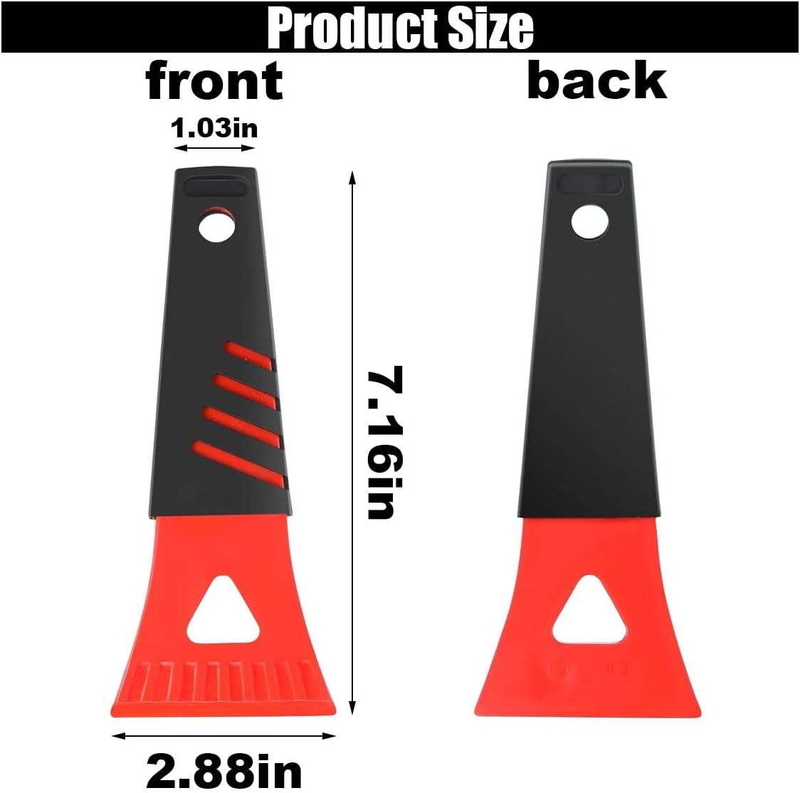 4PCS Snow and Ice Scraper for Car Windshield - Ice Snow Frost Removal Tool with Non-Slip Handle - Plastic Snow Scraper Auto Window Shovel Tool - Winter Windshield Defroster Tool No Scratch for Cars