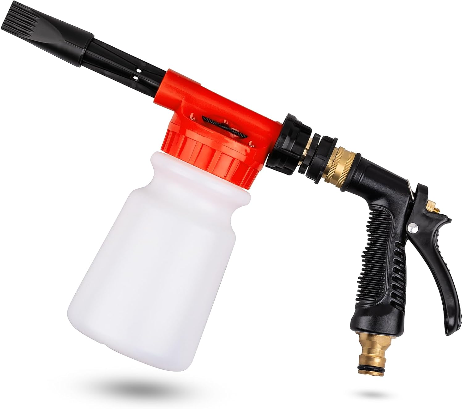 Car Wash Foam Gun, Car Wash Sprayer with Adjustable Foam Dial Foam Nozzle, Foam Cannon Attachs to Any Garden Hose, Durable 5/8" and 3/4" Brass Joint Soap Gun for Home Garden Use