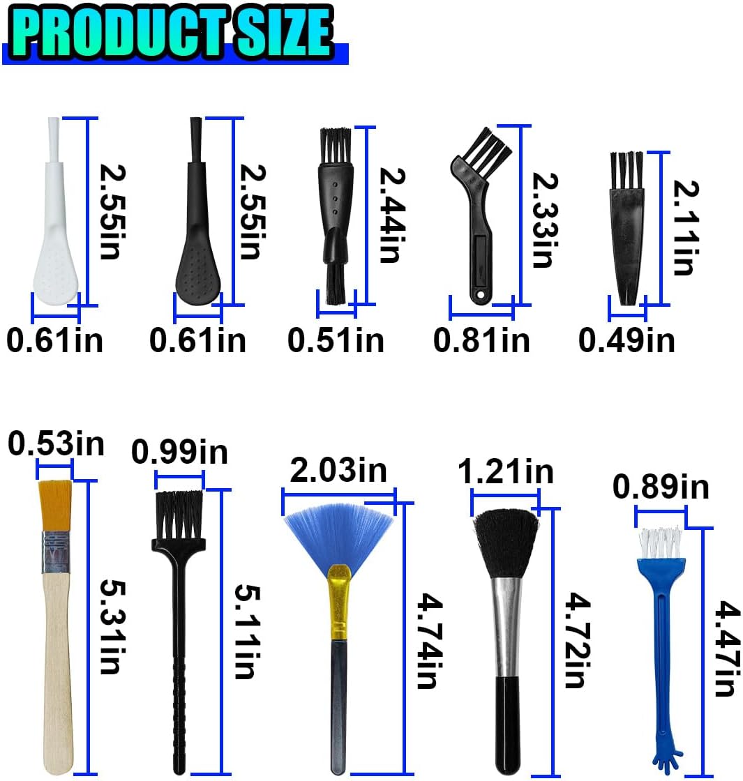 10PCS Car Detailing Brush Kit, Nylon Anti-Static Car Interior Cleaning Tools, Portable Crevice Cleaning Brush Auto Dusting Tool Multipurpose for Dashboard Air Vent Computer Keyboard