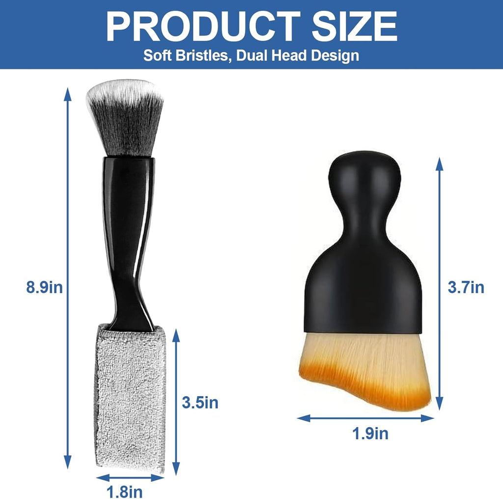 Car Interior Detail Dust Brush, 3PCS car Cleaning Brush, Soft Car Interior Detailing Kit Tools - Professional Auto Detailing Brushes for Car Interior, Air Vents, Computer, Keyboard