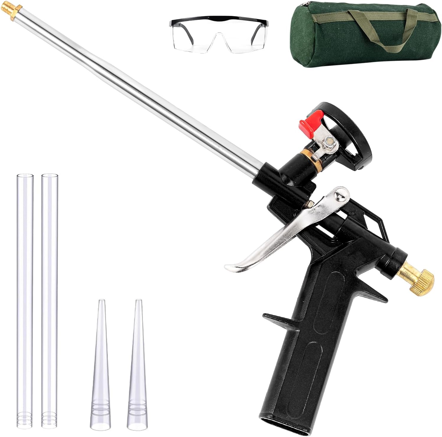 Foam Gun,Spray Foam Gun Expanding Foam Gun no Cleaner, Insulating Foam Sealant Sprayer, PU Spray Foam Gun Grade Expanding Spray Application Applicator (one piece)