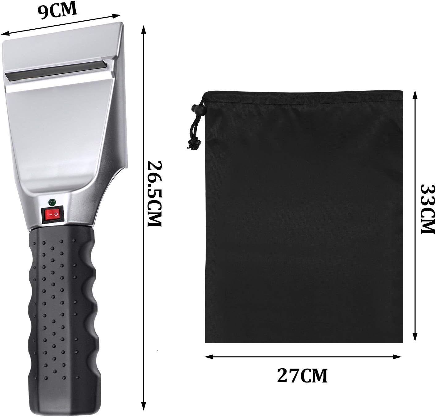 Heated Snow Ice Scraper 12V Electric Auto Windshield Ice Scrapers Electric Window with 2 Pieces Rear View Mirror Covers Side Mirror Protective Covers for Most Cars Trucks SUV