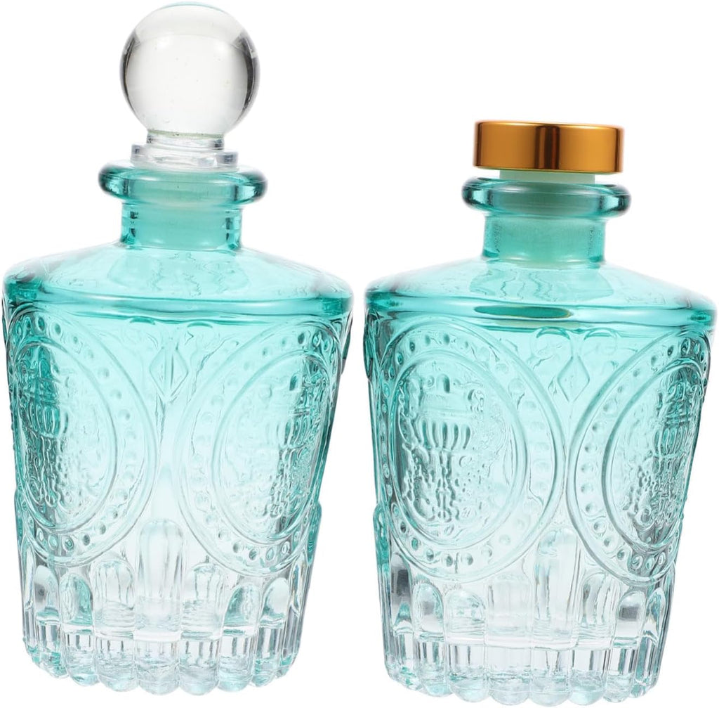 2Pcs Glass Aroma Diffuser Bottles Multi Purpose Empty Aromatherapy Bottles for Home Air Purification Refillable Perfume Essential Oil Container