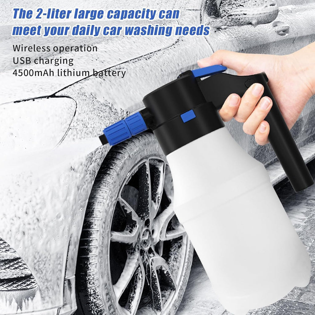 1.5L Electric Car Foam Sprayer, Cordless Pump Battery Powered Foam Sprayer for Car Wash with USB Rechargeable 4500mAh