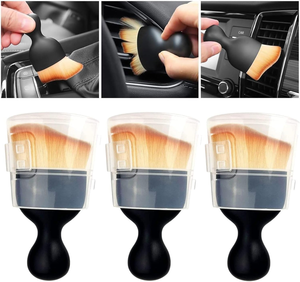3PCS Car Interior Cleaning Tool, Car Cleaning Brush Interior Dust Collectors,Car Interior Cleaning Tool Brush, Dust Brush