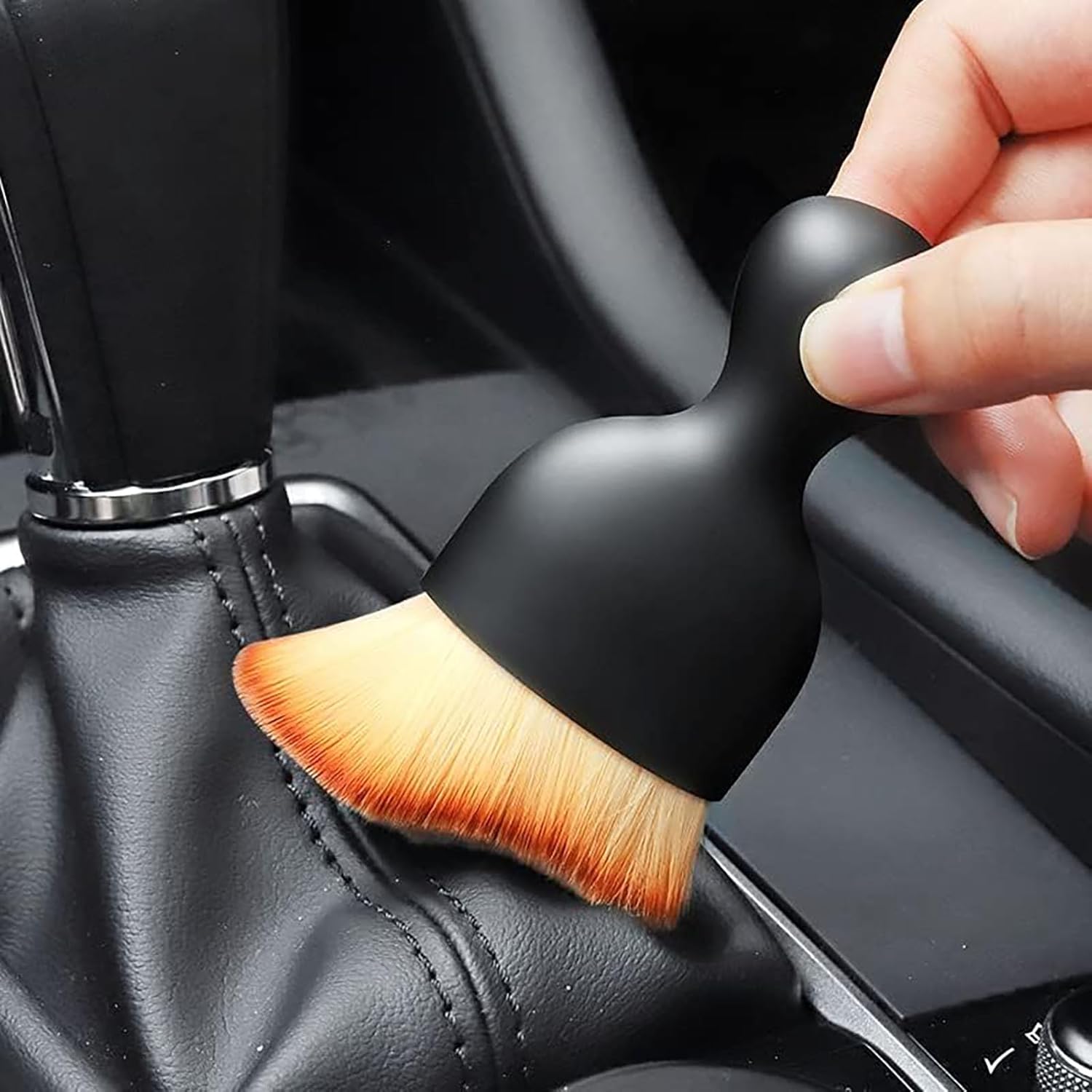4 Pcs Car Interior Cleaning Tool,Car Interior Detailing Brush,Car Cleaning Brush Dust Collectors, Car Interior Cleaning Soft Brushes,Curved Design Dirt Dust Clean Brushes