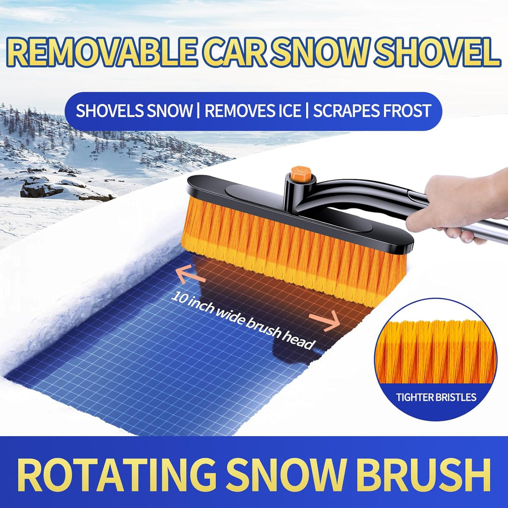 Car Windshield Ice Scraper With Snow Brush, Snow Removal Squeegee For Automotive, Exterior Dust Remover Brushes And Brooms, Essential Winter Car Window Extendable Long Handled Snow Brush Tool.