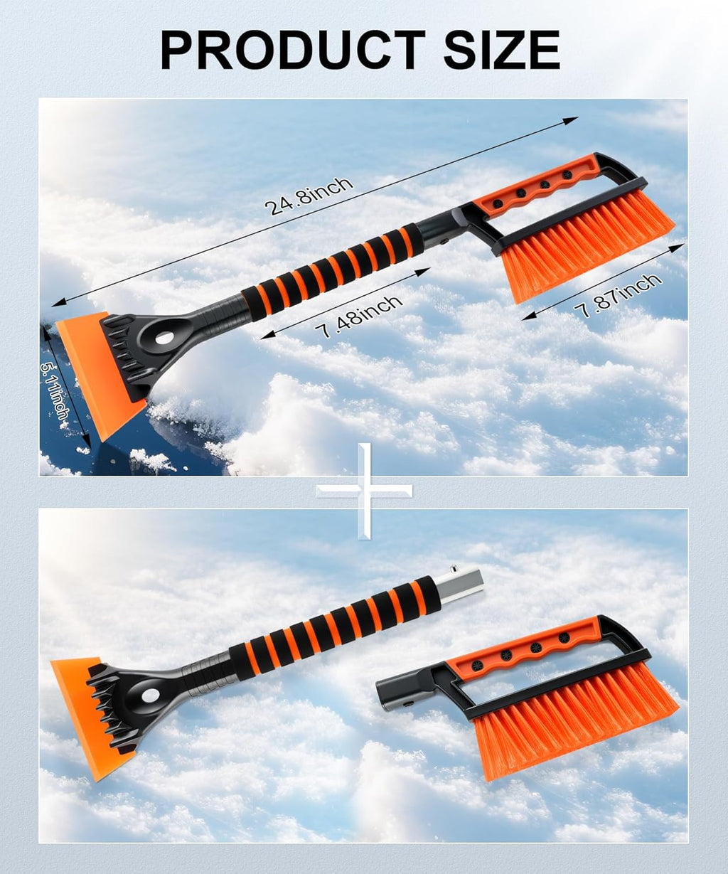 Ice Scraper and Snow Brush for Car Windshield, Snow Scraper for Car, Snow Winter Car Necessities, Multi Functional Car Snow Removal Tools, Car Accessories Gift for Women and Man (Enhanced)