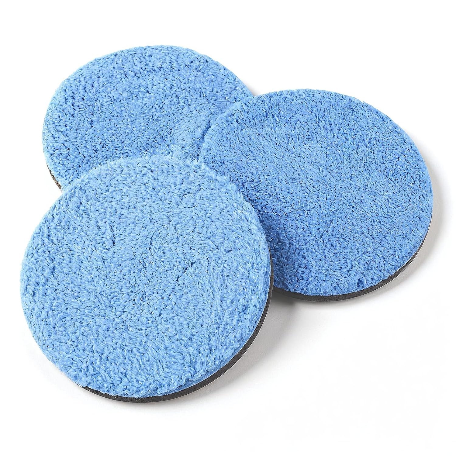 3 Pcs Microfiber Polishing Pad, 5.9 Inch 150mm Polishing Pads, Buffing Pad for Car Compounding,3 Polished Pads for Scratch Removal, Waxing and Buffing (Blue)